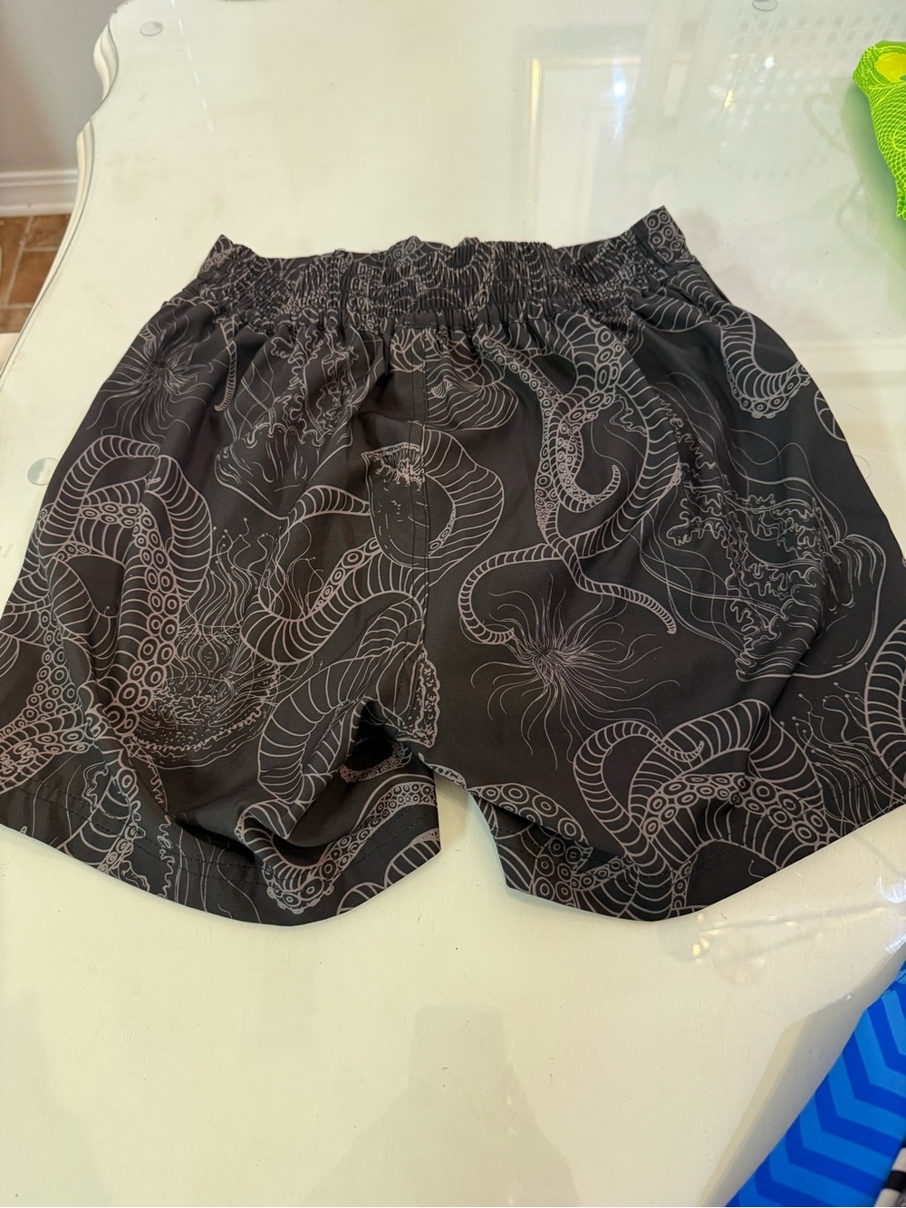 Men's Black Octopus Print Swim Trunks - 5” - Picture 3 of 3